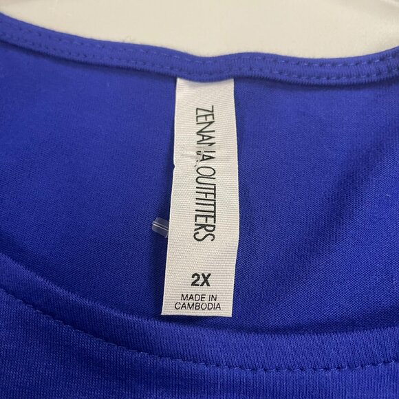 Zenana Outfitters Womens Maxi Dress Short Sleeve Blue Size 2X - Picture 8 of 9